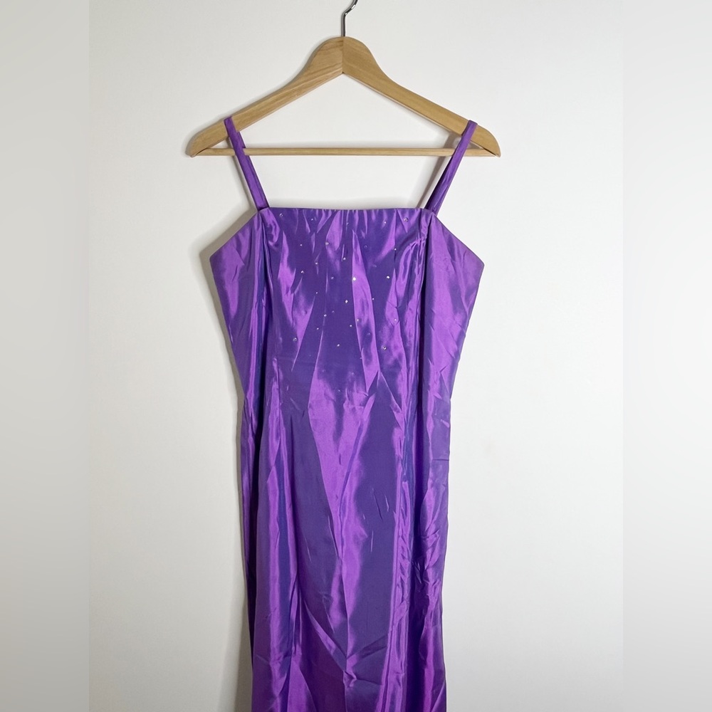 Jessica McClintock for Gunne Sax Purple iridescent rhinestone millennial Dress - Picture 8 of 13